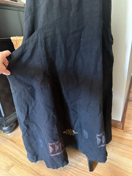 Amazing vintage linen dress with sun painted design - Picture 5 of 9